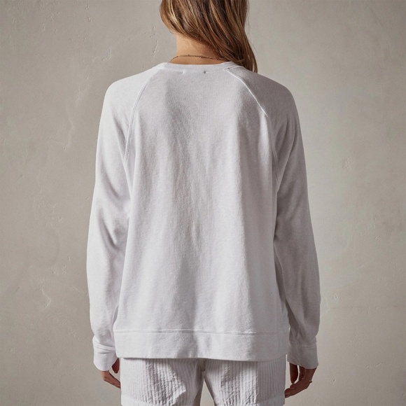James Perse Vintage French Terry Relaxed Sweatshirt in White | Size 2 - Picture 5 of 11